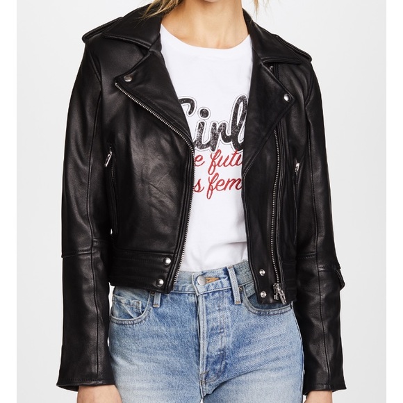 blank denim leather jacket